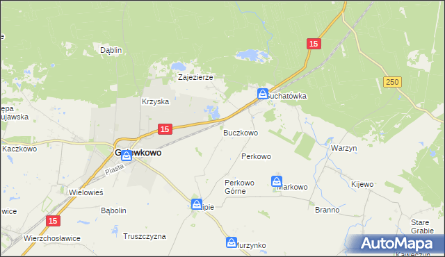 mapa Buczkowo gmina Gniewkowo, Buczkowo gmina Gniewkowo na mapie Targeo