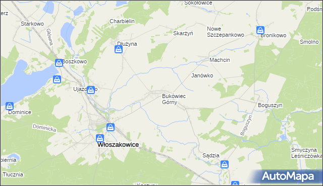 mapa Bukówiec Górny, Bukówiec Górny na mapie Targeo