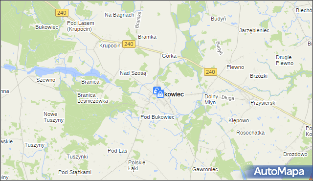 mapa Bukowiec powiat świecki, Bukowiec powiat świecki na mapie Targeo