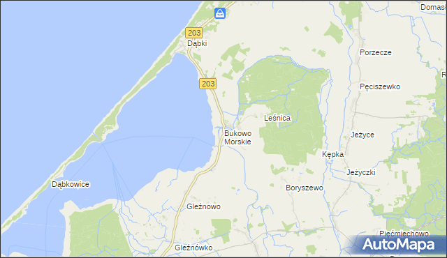 mapa Bukowo Morskie, Bukowo Morskie na mapie Targeo