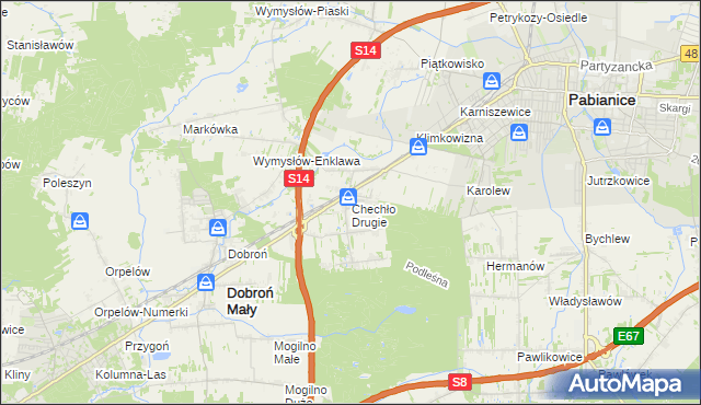 mapa Chechło Drugie, Chechło Drugie na mapie Targeo