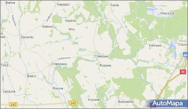 mapa Chlebowo gmina Stara Dąbrowa, Chlebowo gmina Stara Dąbrowa na mapie Targeo