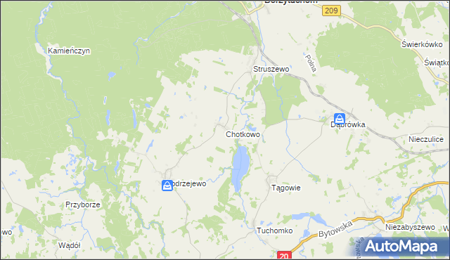 mapa Chotkowo, Chotkowo na mapie Targeo