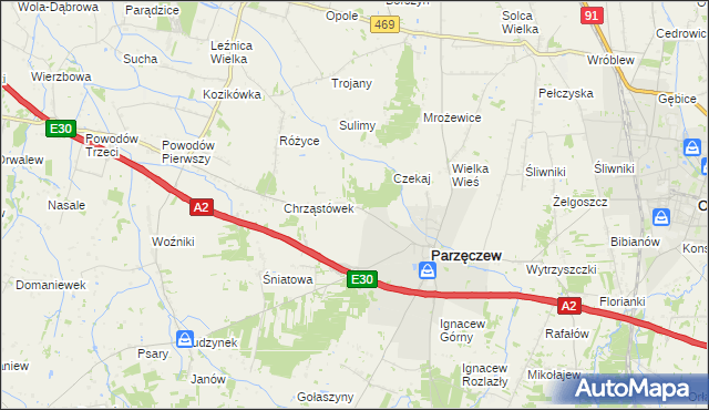 mapa Chrząstów Wielki, Chrząstów Wielki na mapie Targeo