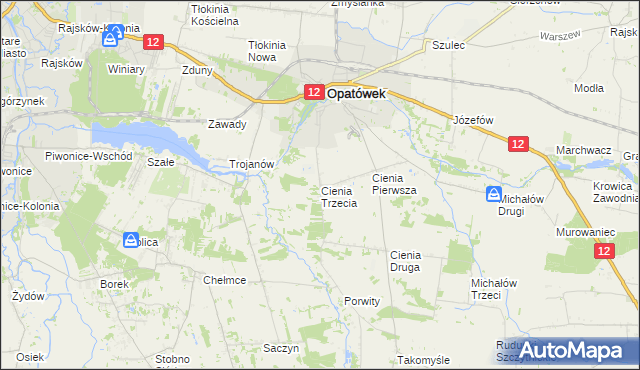 mapa Cienia Trzecia, Cienia Trzecia na mapie Targeo