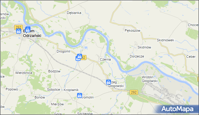mapa Czerna gmina Żukowice, Czerna gmina Żukowice na mapie Targeo