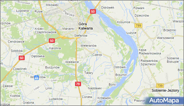 mapa Czersk gmina Góra Kalwaria, Czersk gmina Góra Kalwaria na mapie Targeo