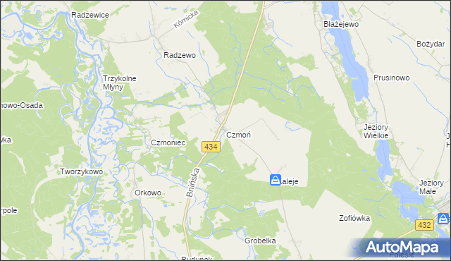 mapa Czmoń, Czmoń na mapie Targeo