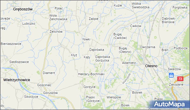 mapa Dąbrówka Gorzycka, Dąbrówka Gorzycka na mapie Targeo