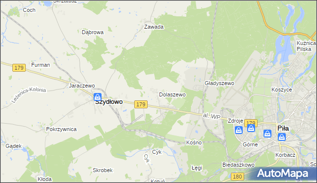 mapa Dolaszewo, Dolaszewo na mapie Targeo