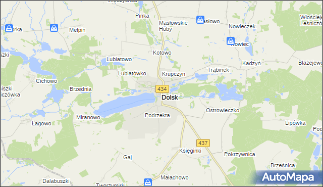 mapa Dolsk powiat śremski, Dolsk powiat śremski na mapie Targeo