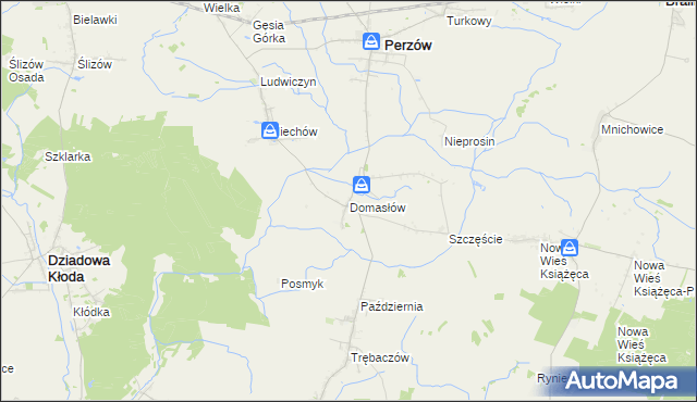 mapa Domasłów, Domasłów na mapie Targeo