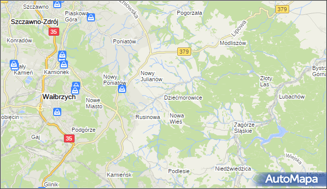 mapa Dziećmorowice, Dziećmorowice na mapie Targeo