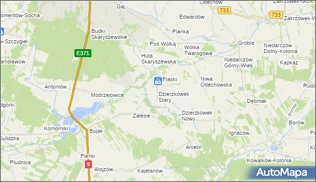 mapa Dzierzkówek Stary, Dzierzkówek Stary na mapie Targeo