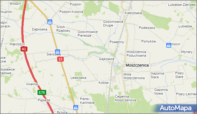 mapa Gajkowice, Gajkowice na mapie Targeo