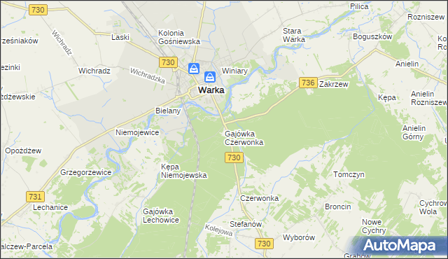 mapa Gajówka Czerwonka, Gajówka Czerwonka na mapie Targeo