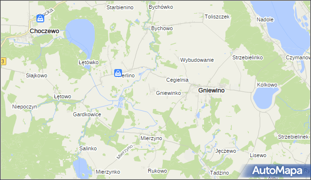 mapa Gniewinko, Gniewinko na mapie Targeo