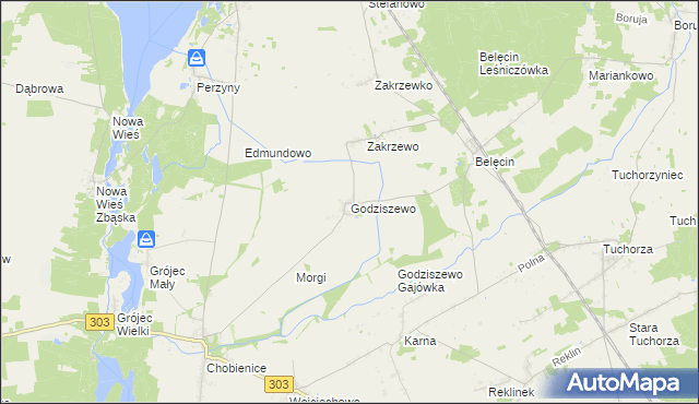 mapa Godziszewo gmina Siedlec, Godziszewo gmina Siedlec na mapie Targeo