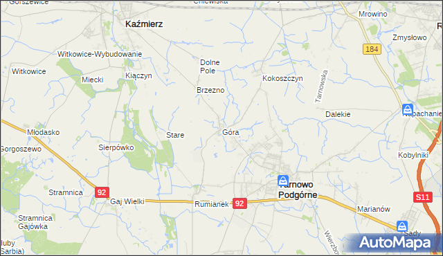 mapa Góra gmina Tarnowo Podgórne, Góra gmina Tarnowo Podgórne na mapie Targeo