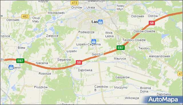 mapa Gorczyn, Gorczyn na mapie Targeo