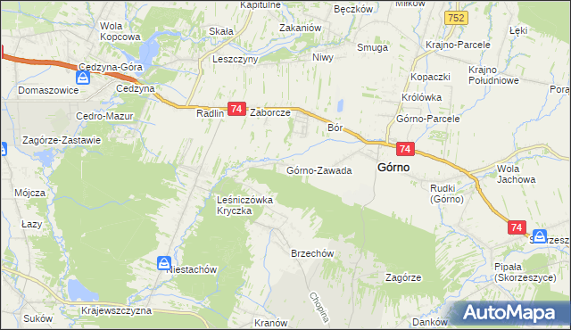 mapa Górno-Zawada, Górno-Zawada na mapie Targeo