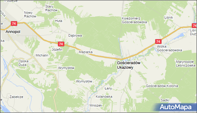 mapa Gościeradów-Folwark, Gościeradów-Folwark na mapie Targeo