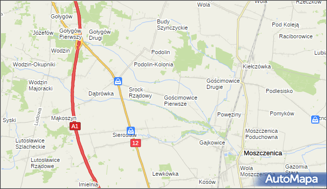 mapa Gościmowice Pierwsze, Gościmowice Pierwsze na mapie Targeo