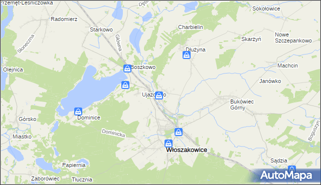 mapa Grotniki gmina Włoszakowice, Grotniki gmina Włoszakowice na mapie Targeo