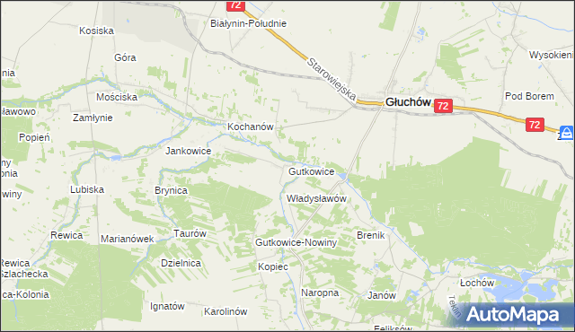 mapa Gutkowice, Gutkowice na mapie Targeo