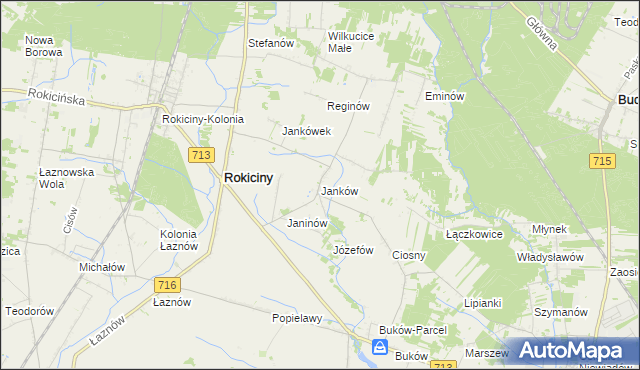 mapa Janków gmina Rokiciny, Janków gmina Rokiciny na mapie Targeo