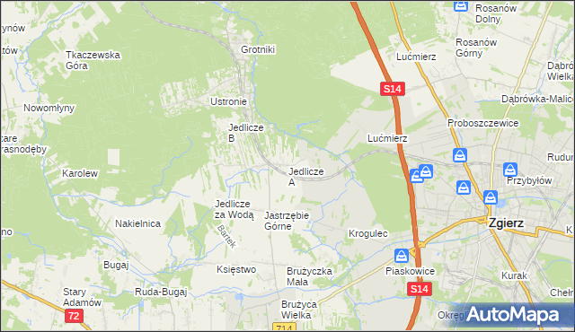 mapa Jedlicze A, Jedlicze A na mapie Targeo
