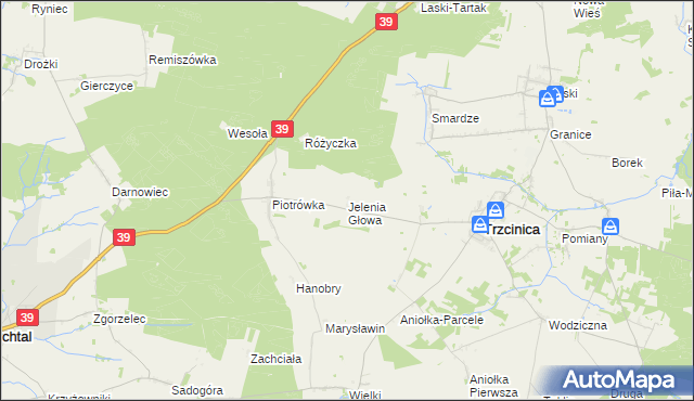 mapa Jelenia Głowa, Jelenia Głowa na mapie Targeo