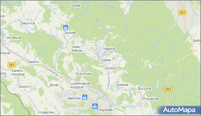 mapa Jugów, Jugów na mapie Targeo