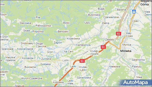 mapa Kamesznica, Kamesznica na mapie Targeo