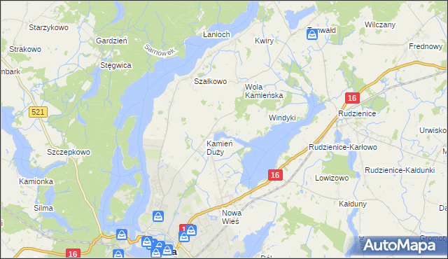 mapa Kamień Mały gmina Iława, Kamień Mały gmina Iława na mapie Targeo