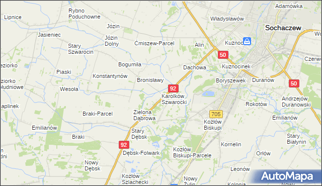 mapa Karolków Szwarocki, Karolków Szwarocki na mapie Targeo