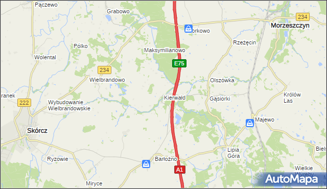 mapa Kierwałd, Kierwałd na mapie Targeo