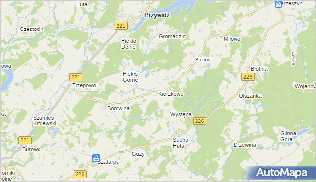 mapa Kierzkowo gmina Przywidz, Kierzkowo gmina Przywidz na mapie Targeo