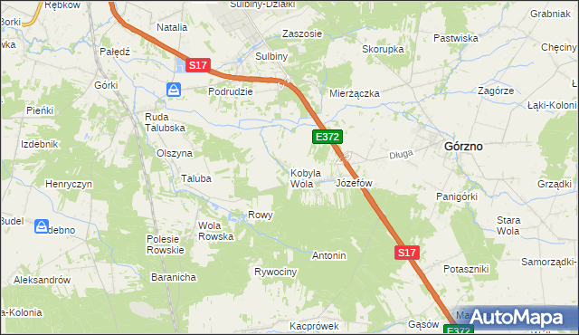 mapa Kobyla Wola, Kobyla Wola na mapie Targeo