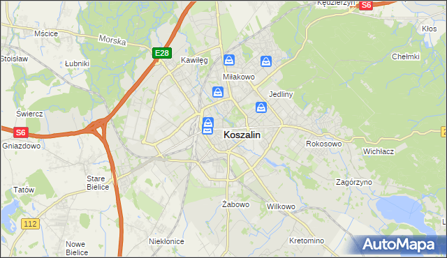 mapa Koszalina, Koszalin na mapie Targeo