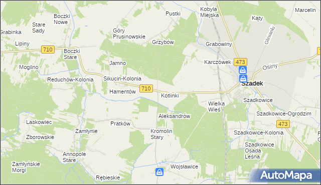 mapa Kotlinki, Kotlinki na mapie Targeo