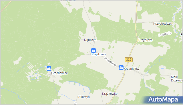 mapa Krążkowo gmina Sława, Krążkowo gmina Sława na mapie Targeo