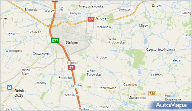 mapa Krobów, Krobów na mapie Targeo