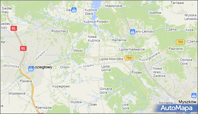 mapa Lgota-Mokrzesz, Lgota-Mokrzesz na mapie Targeo