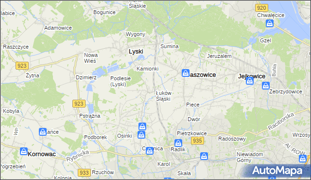 mapa Łuków Śląski, Łuków Śląski na mapie Targeo