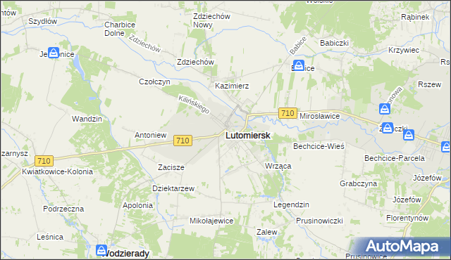 mapa Lutomiersk, Lutomiersk na mapie Targeo