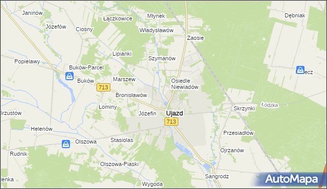 mapa Mącznik gmina Ujazd, Mącznik gmina Ujazd na mapie Targeo