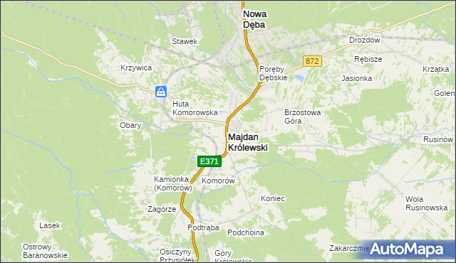 mapa Majdan Królewski, Majdan Królewski na mapie Targeo