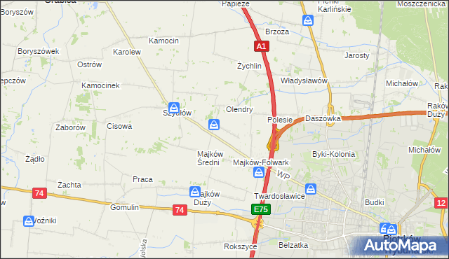 mapa Majków Mały, Majków Mały na mapie Targeo