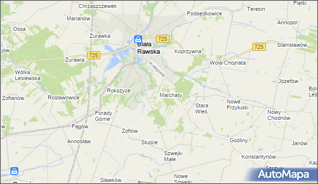 mapa Marchaty, Marchaty na mapie Targeo